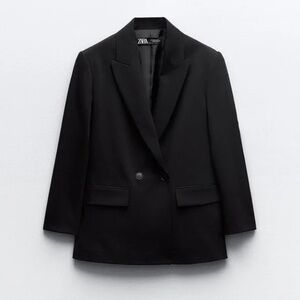 Zara - Oversized Blazer with Shoulder Pads - Women's Blazer - Small